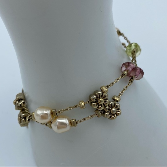 Premier Designs Madeline Flower Pink Crystal Gld P - Picture 5 of 9